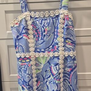 LILLY PULITZER Colorful Patterned Dress with Shell Accents
